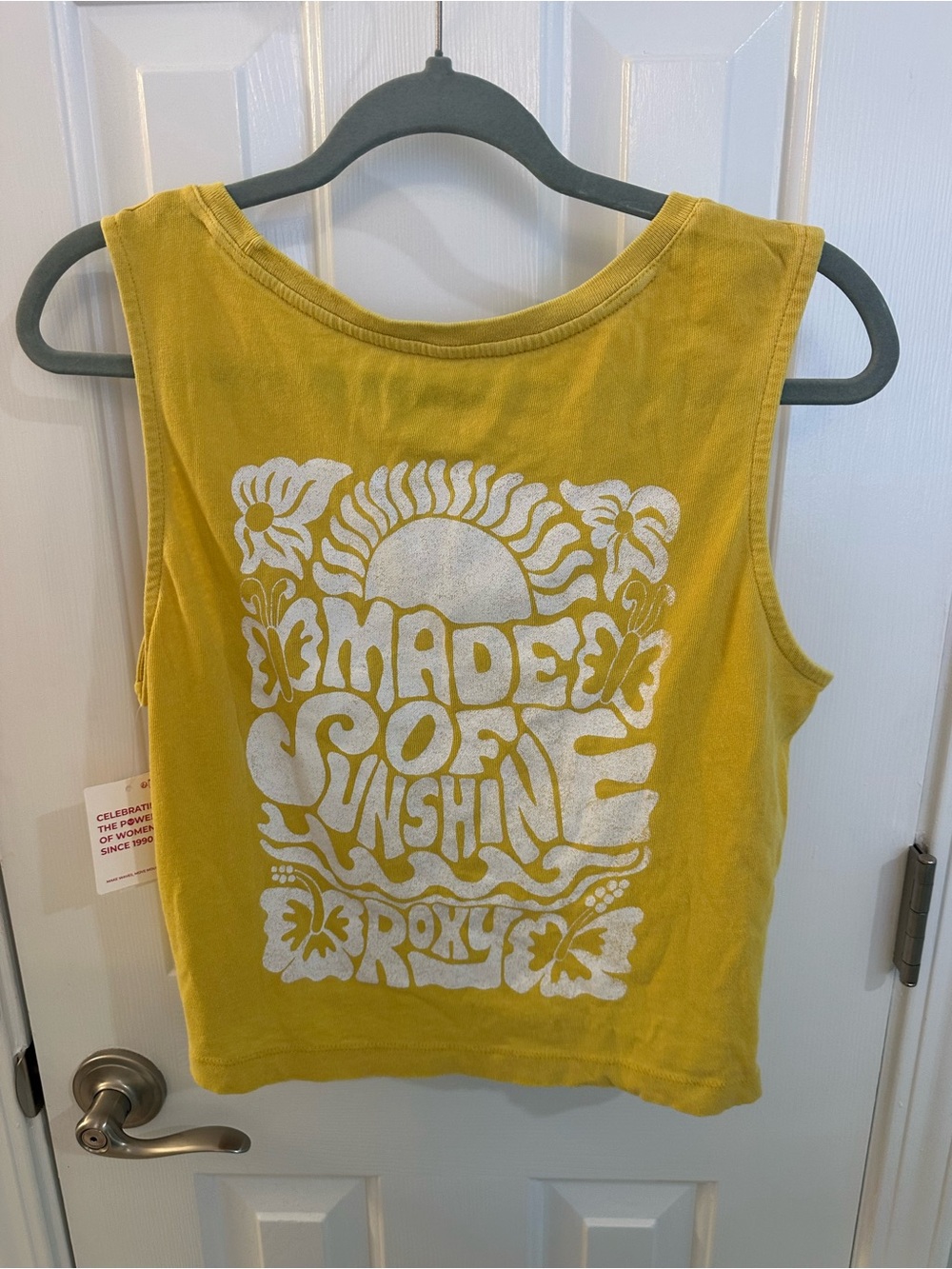 Roxy Yellow Tank Top with White Sun Logo NWT
